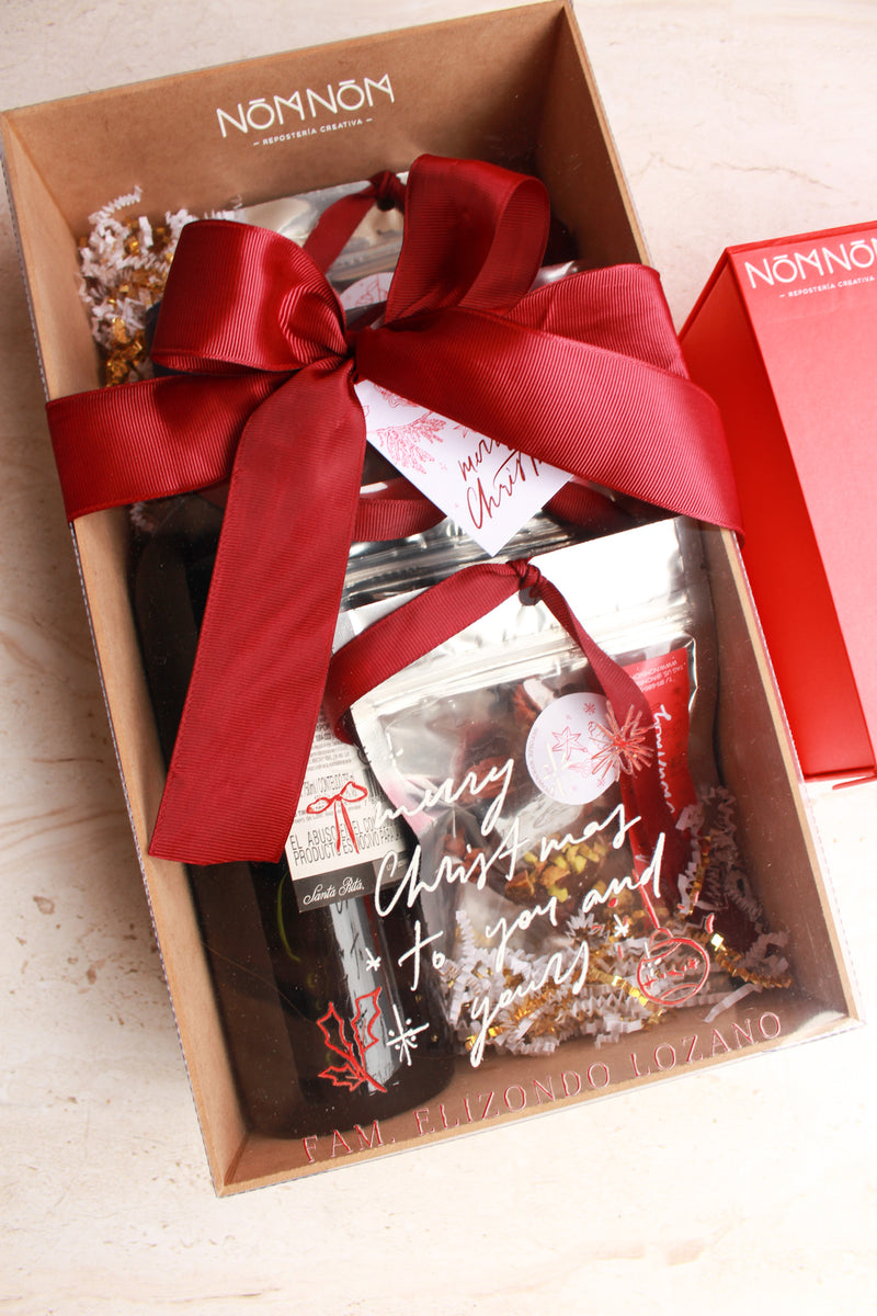 Caja Navideña (Botella Vino - Opción 1)